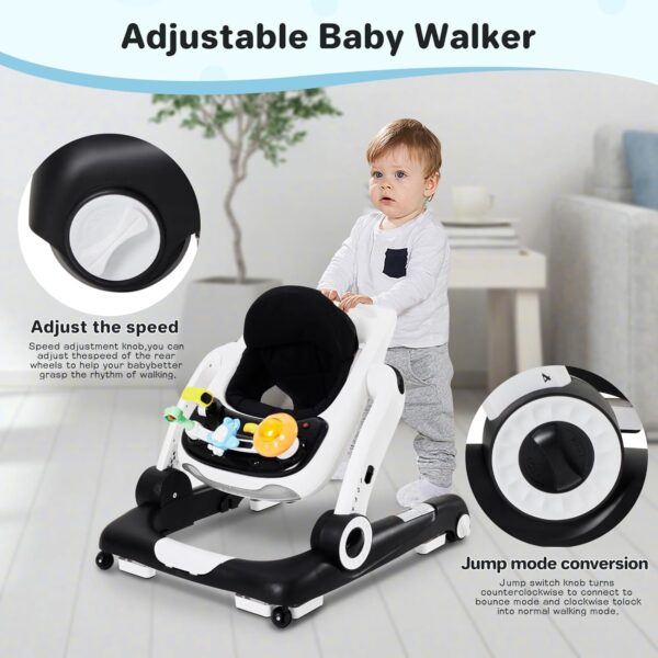 Baby Walker – 5-in-1 Activity Center with Music & Lights, 4-Height Adjustable, Bouncer & Push Walker for Babies 6–18 Months